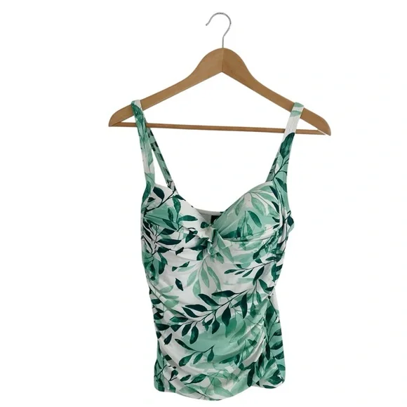 Nip Tuck Oasis Delores Tankini Green Singlet size 10 green white - Picture 8 of 14